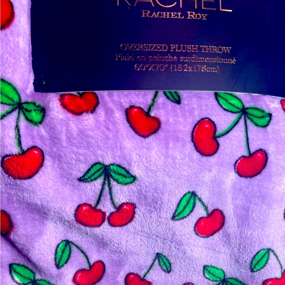 Rachel Roy purple cherries blanket